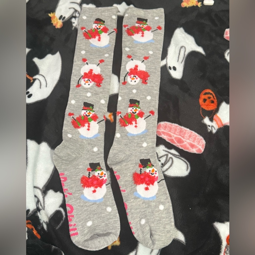 Snowmen Christmas Women’s Knee High Socks! They light up as shown! New